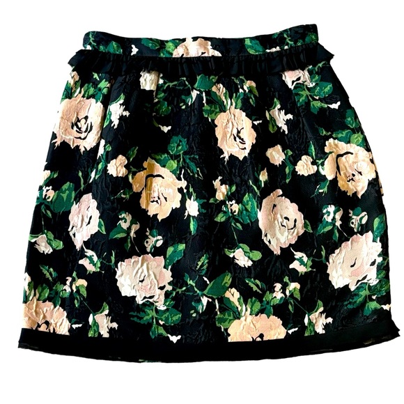 CLUB MONACO Adamaris Floral Silk & Wool Skirt Size 12 - Picture 2 of 7